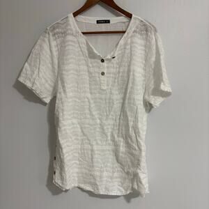 Izuria Cottage Boho White Picnic Women's 2XL Shirt Resort